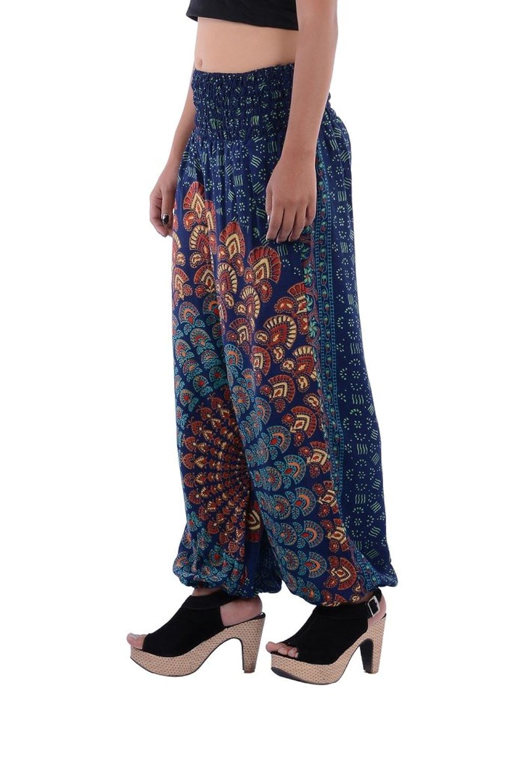 indi bargain rayon rajasthani mandala hand block printed harem trouser