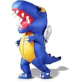 KISSUNY Inflatable T-Rex Costume for Adult, Blow-Up Dinosaur Suit for Halloween Christmas Birthday Party 150-190cm
