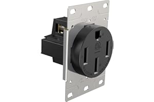 HYDUUU NEMA 14-50 Outlet Replacement for Electrical Panels120/240 Volt 50 Amp 4 Prong Receptacle Industrial Grade for RVs, EVs, Dryers, Welders, Oven, Stove, Plasma Cutters, Range ETL Listed