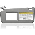 Driver Left Side Sun Visor Compatible with Toyota RAV4 2006 2007 2008 2009 2010 2011 2012 2013 with Light Replace 74320-42501-B2 Gray