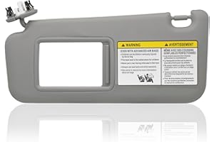 CRAZYPARTS Driver Left Side Sun Visor Compatible with Toyota RAV4 2006 2007 2008 2009 2010 2011 2012 2013 with Light Replace 74320-42501-B2 Gray