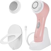 Spa Sciences NOVA - Sonic Cleansing Face Brush &amp; Infusion System - Pink | Anti-Aging Facial Exfoliating Scrubber, Waterproof, and USB Rechargeable