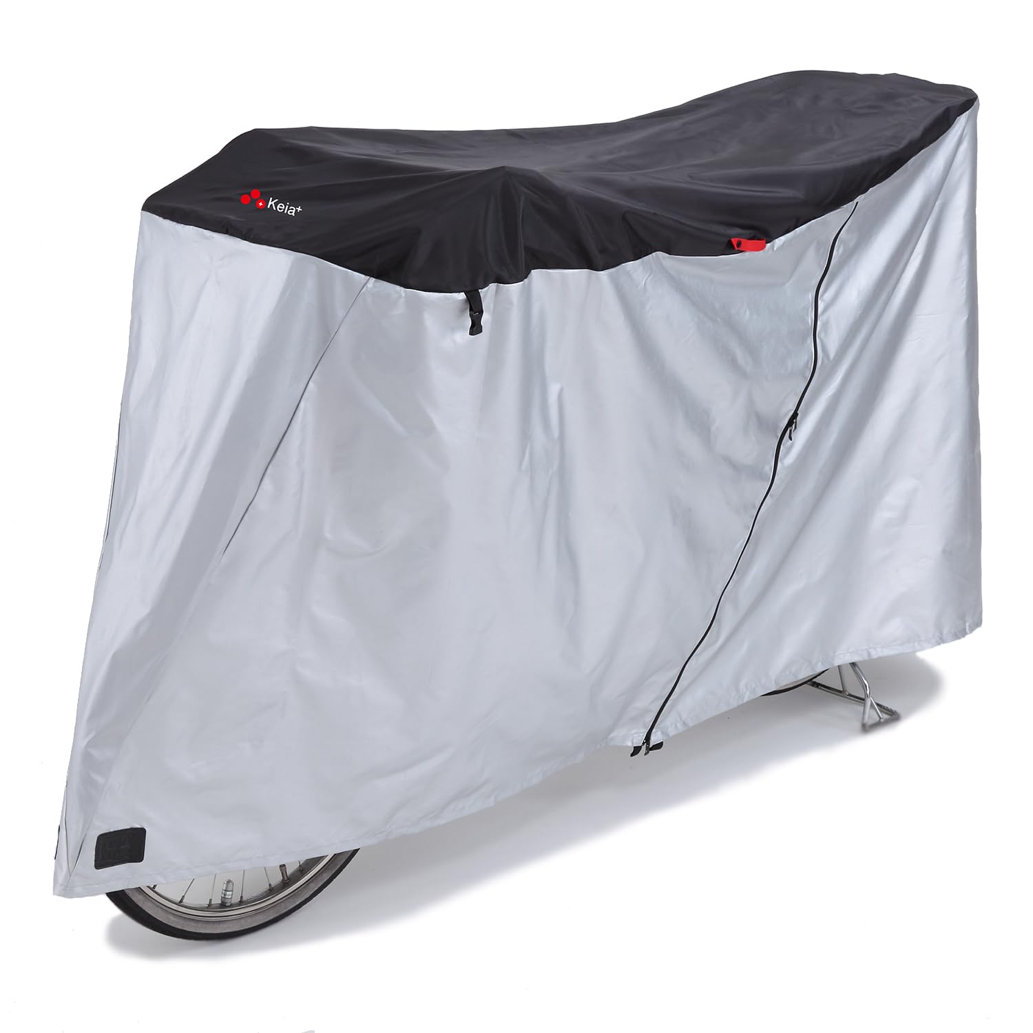 川住製作所(Kawasumi Seisakusyo) 自転車 サイクルカバー(アシスト車対応ファスナー式) KW-388AS/BK Lサイズ ブラック/シルバー商品画像