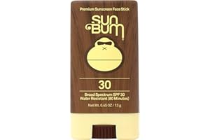 Sun Bum Original SPF 30 Face Stick Sunscreen - Water-Resistant Broad Spectrum Facial Sunscreen with Vitamin E - Hawaii 104 Act Compliant (Without Octinoxate & Oxybenzone) - Travel Friendly - 0.45 oz