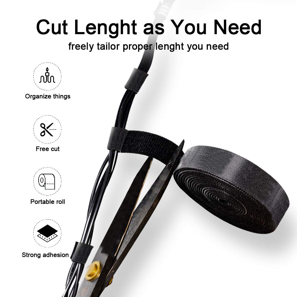 Top Cable Organizer Wire Winder Clip Earphone Holder Mouse Cord Protector HDMI Cable Management for iPhone Samsung USB Cable (3M)