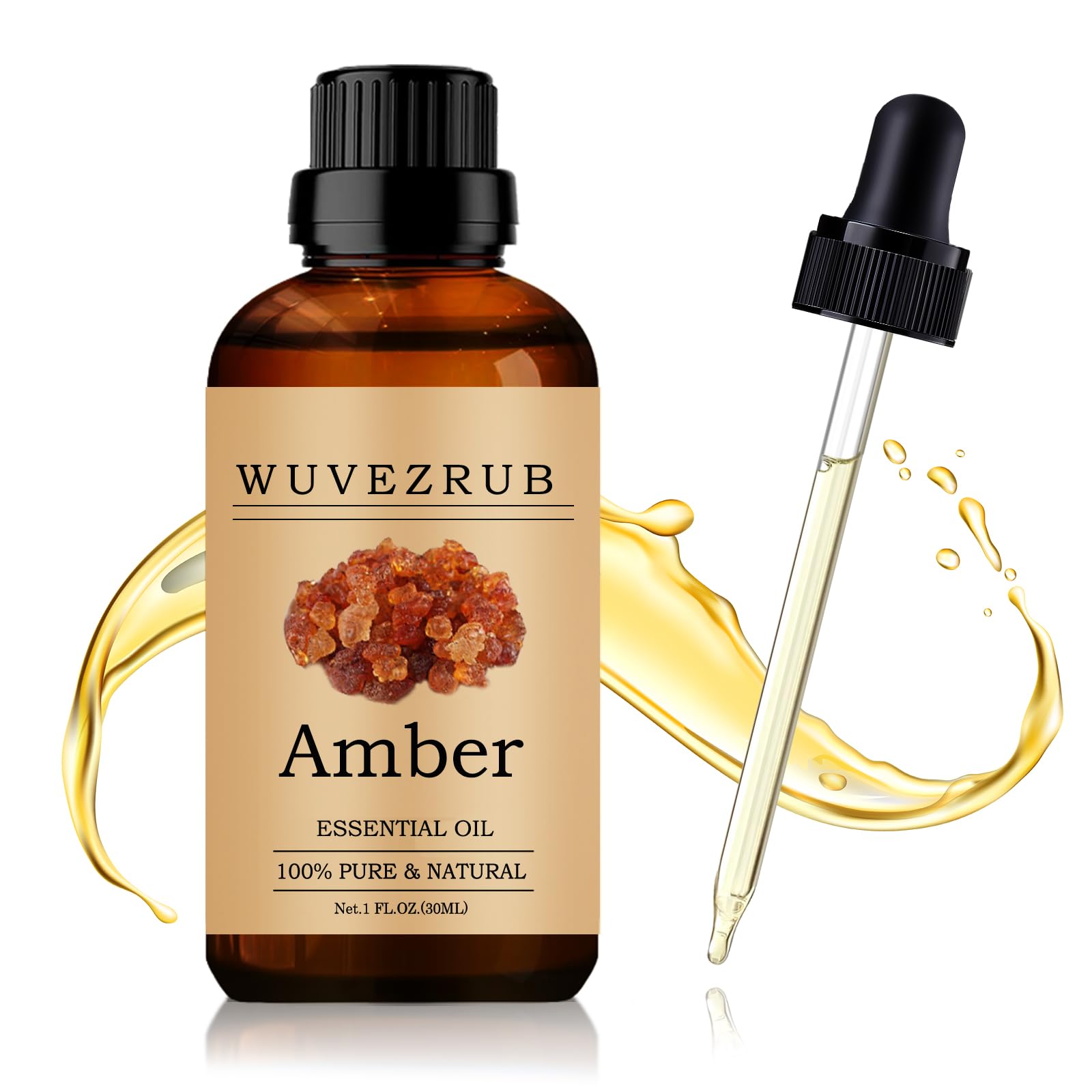 Photo 1 of Wuvezrub Amber Essential Oil 30ML - 100% Pure and Natural Oils for Aromatherapy Diffuser - 1 Fl Oz/Amber