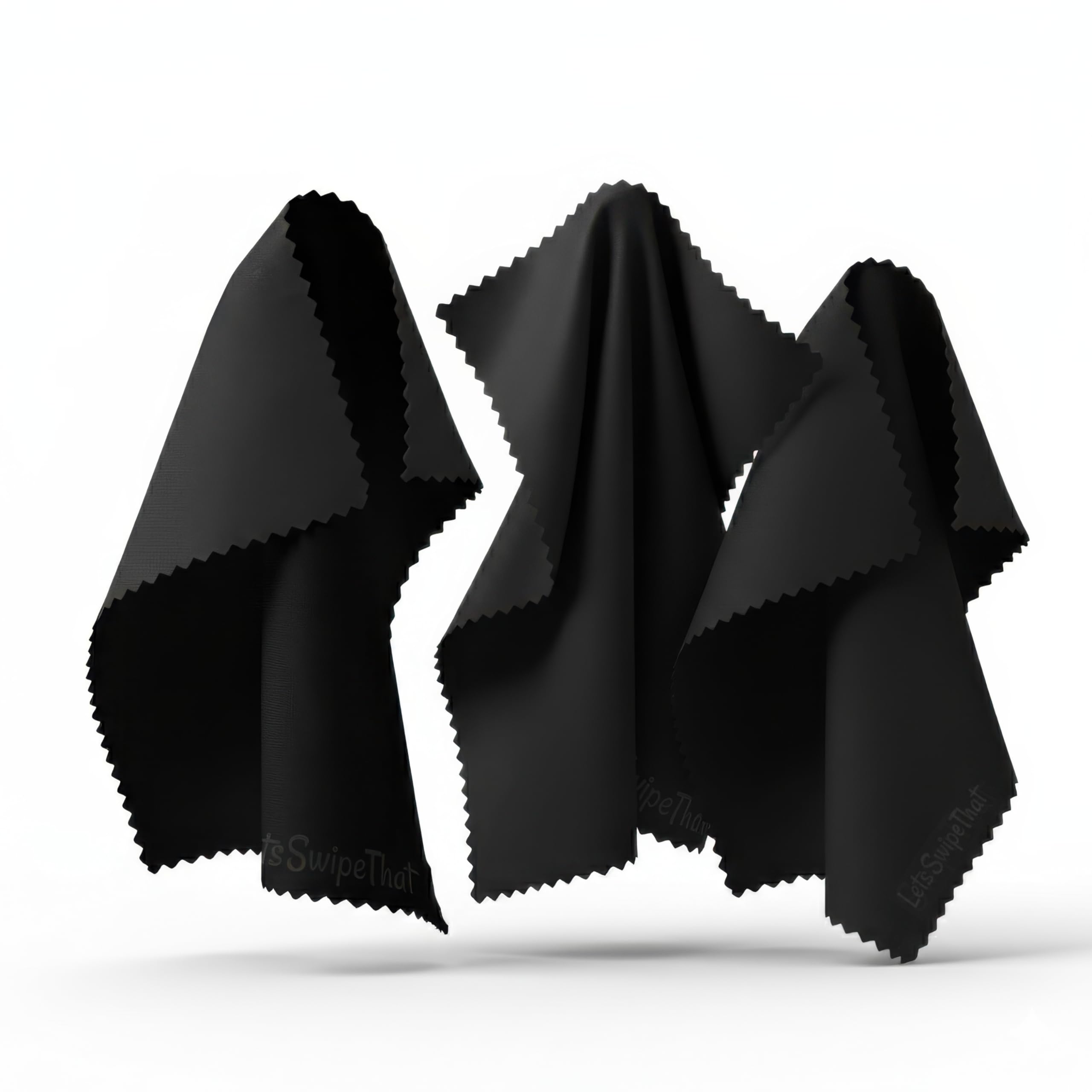 LetsSwipeThat® Microfibre Glasses Cleaning Cloth - 3 Pack 8" x 8" - Glasses Cloth for Spectacles - Microfiber Cloths for Eyeglasses - Lens Cleaner Made from Recycled Microfibers