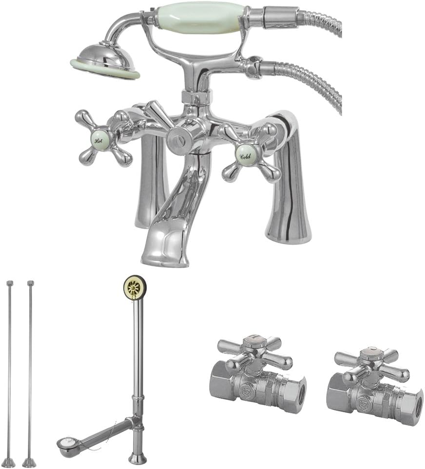 Kingston Brass Cck268c Vintage Deck Mount Clawfoot Tub Faucet
