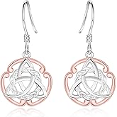 Celtic Knot Earrings for Women - Silver Hypoallergenic Irish Celtic Dangle Earrings Trinity Earrings Celtic Jewelry Gifts