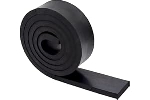 TEKDOE 1/2 Inch Thick Neoprene Rubber Strips and Heavy-Duty Solid Rubber Rolls, Sheet for DIY Gasket, Warehouse, Pads, Seals, Weather Stripping, Flooring (2 Inch Wide, 5 Feet Long)