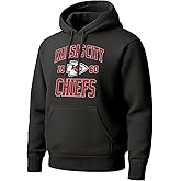 Hybrid Sports NFL - Kansas City Chiefs - Established - Men's and Women's Pullover Hooded Fleece Sweatshirt - Size Medium - Black