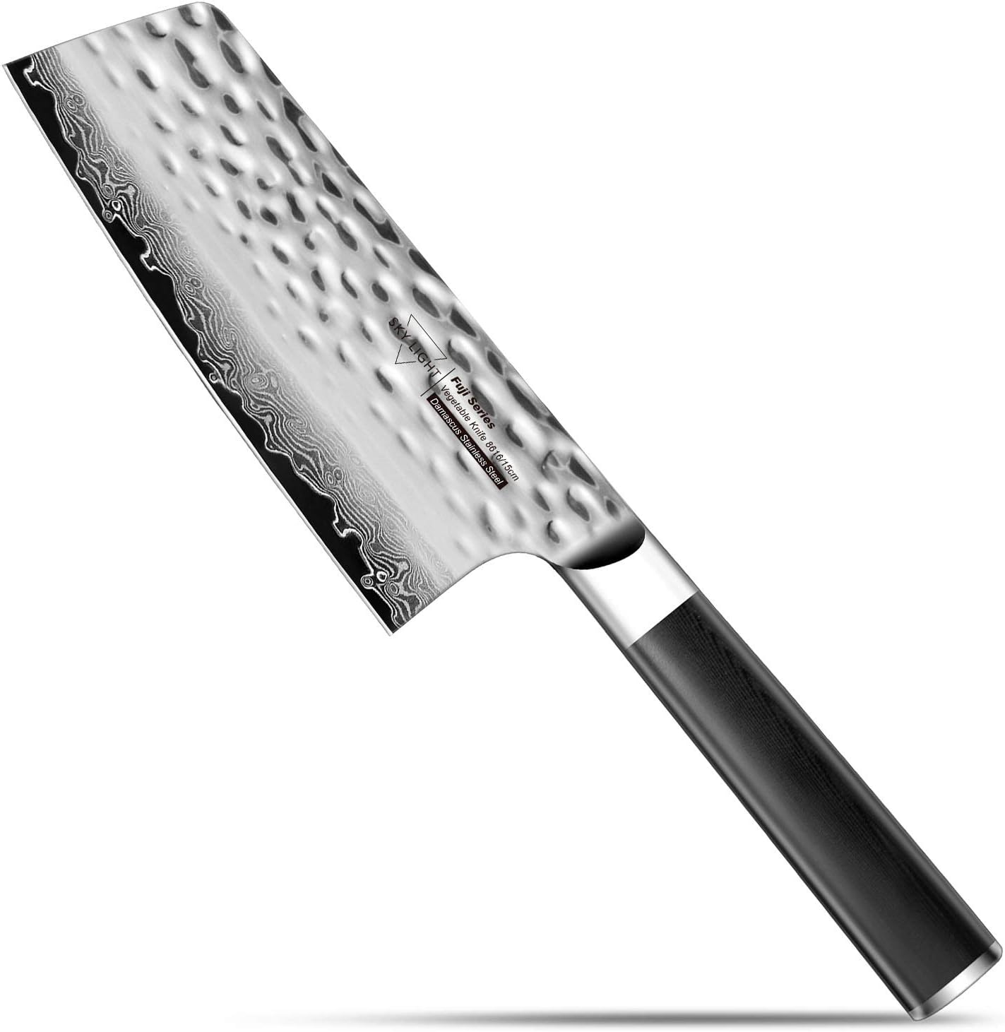 Damastmesser Japanisch Kochmesser Küchenmesser Profi Nakiri Premium Damaskus Messer Scharf Klinge 16.5cm Hackmesser Nakirimesser aus Japanischem AUS10 Hohem Kohlenstoffgehalt Edelstahl Ausverkauf