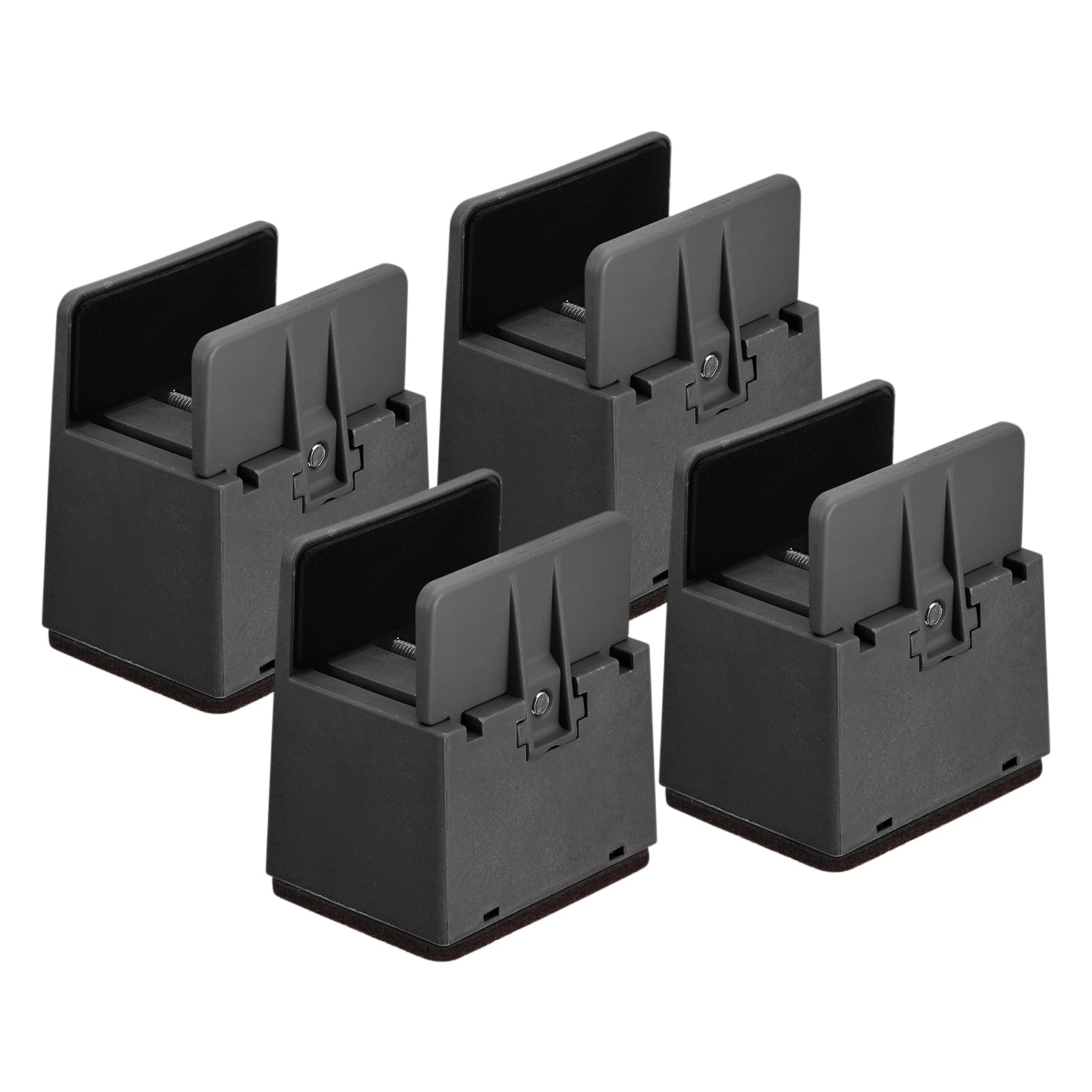 Photo 1 of uxcell 2 inch Bed Risers with Adjustable Screw Clamp, 4Pcs Furniture Risers for Bed, Desk, Sofa, Table, Fit for Furniture Thickness 0.39-1.45", Supports 5000 Pounds, Black