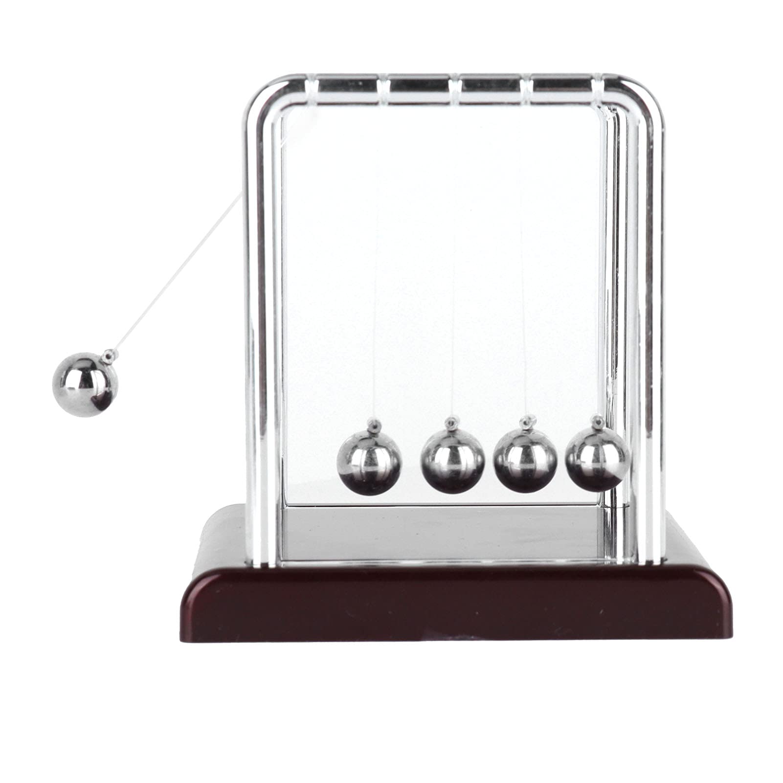 Newton's Cradle, Newton Cradle Balance Balls Pendulum Classic Newton Swing Ball Steel Science Physics Gadget Desk Toys with Wooden Base for Home Office Desktop