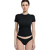 Abonlen Crewneck Short Sleeve T Shirts for Women Fitted Basic TeesY2k Going Out Tops
