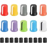 MECCANIXITY 10pcs 6mm Potentiometer D-Shaft Knob Rubber 180 Rotation DJ Speaker Knobs Control Knob for Electric Drum(Multicolor)