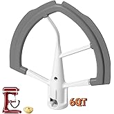 6Qt Flex Edge Beater Compatible with KitchenAid 6-Quart Bowl-Lift Stand Mixers, Flat Beater Blade with Silicone Coated Metal