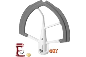 6Qt Flex Edge Beater Compatible with KitchenAid 6-Quart Bowl-Lift Stand Mixers, Flat Beater Blade with Silicone Coated Metal 
