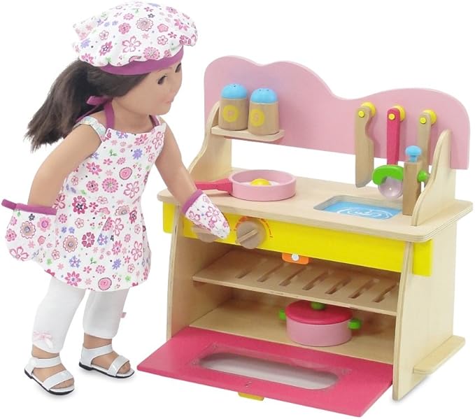 Emily Rose 18inch Doll Kitchen Set with Baking Oven, Stove
