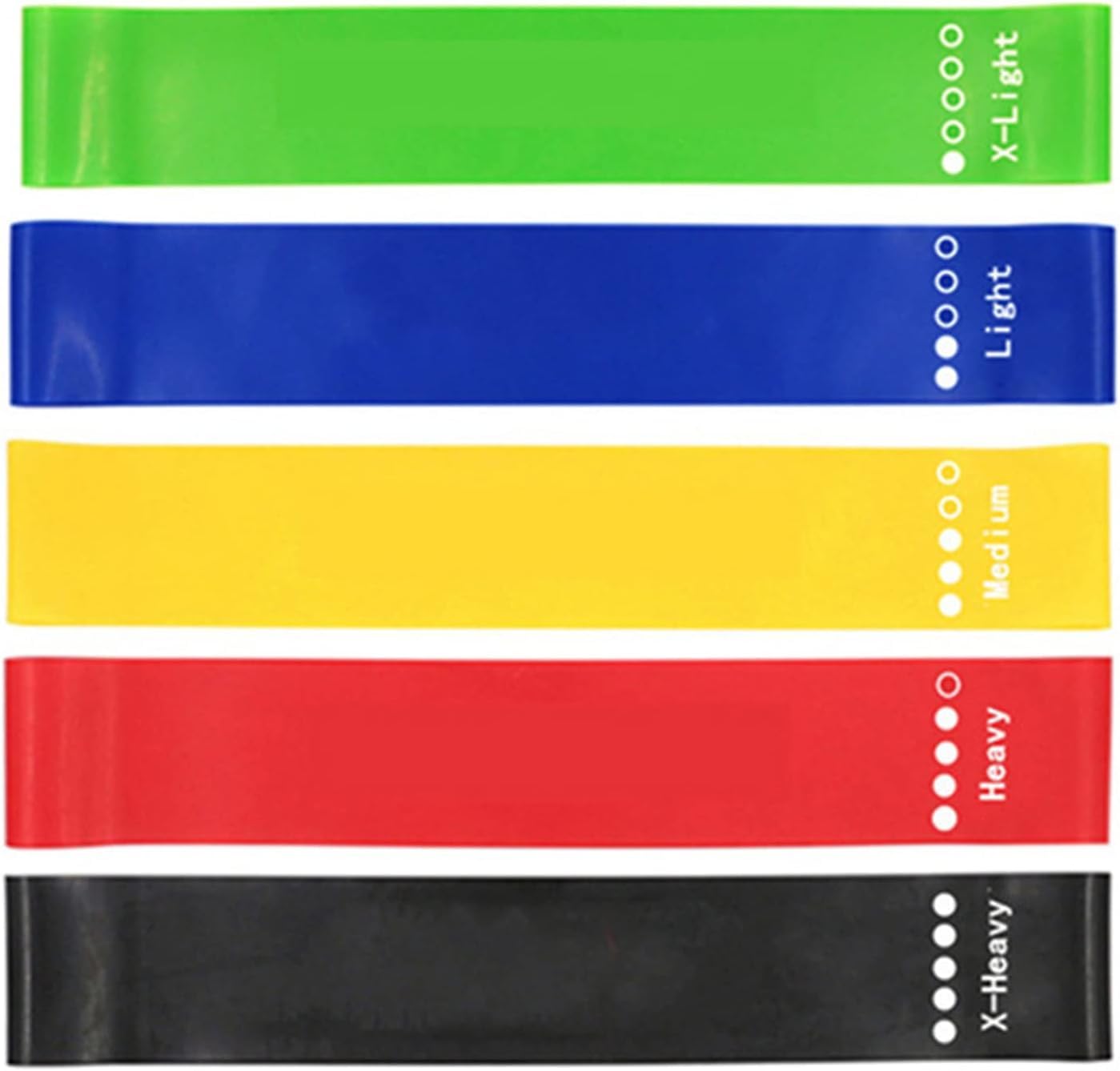 KKTECH Resistance Bands, Set of 5 Skin-Safe Fitness Exercise Loop Bands with 5 Varying Resistance Levels, Carrying Case, Perfect for Home, Gym, Yoga, Training (Green - Blue- Yellow - Red - Black)