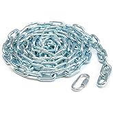 KingChain 3/16-inch x 15 ft. Zinc-Plated Proof Tested Coil Chain, 800 lb. Safe Working Load, General Purpose Chain, 698351