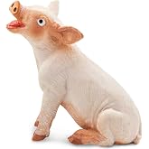 Safari Ltd. Sitting Piglet Toy - 1.75 Inch Wildlife Figure for Kids Ages 3+ | 1.75 Inches Long x 1.75 Inches Tall, Ages 3+, Safety Tested, BPA Free PVC, Farm Play, School Projects, Habitat Dioramas