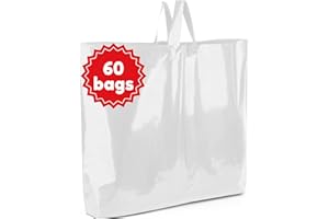 Camtoms Large Plastic Shopping Bags with Handles | Boutique Bags for Small Business, Retail & Merchandise