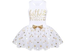 CM C&M WODRO Toddler Kids Baby Girls Birthday Princess Outfits Vest Sleeveless Tank Top Dot Mesh Tutu Skirt Set