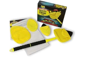 Invisible Glass 95164 Reach and Clean Tool Wet-Dry Pro Window and Windshield Wand Glass Cleaning Tool has Extendable Handle and Washable Reusable Microfiber Cloth for Auto Interior and Exterior Glass