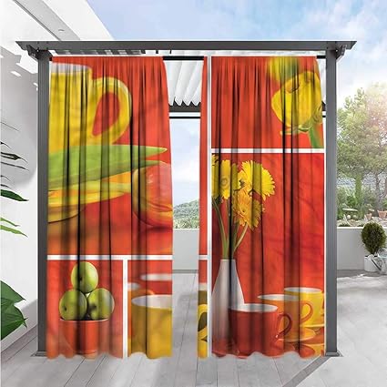 Amazon Com Marilds Kitchen Sliding Door Curtain Coffee Cups