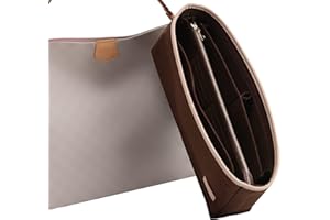 Doxo Purse Organizer Insert & Base Shaper, Felt Handbag & Tote Bag Fit LV Graceful MM More(Brown,SL)