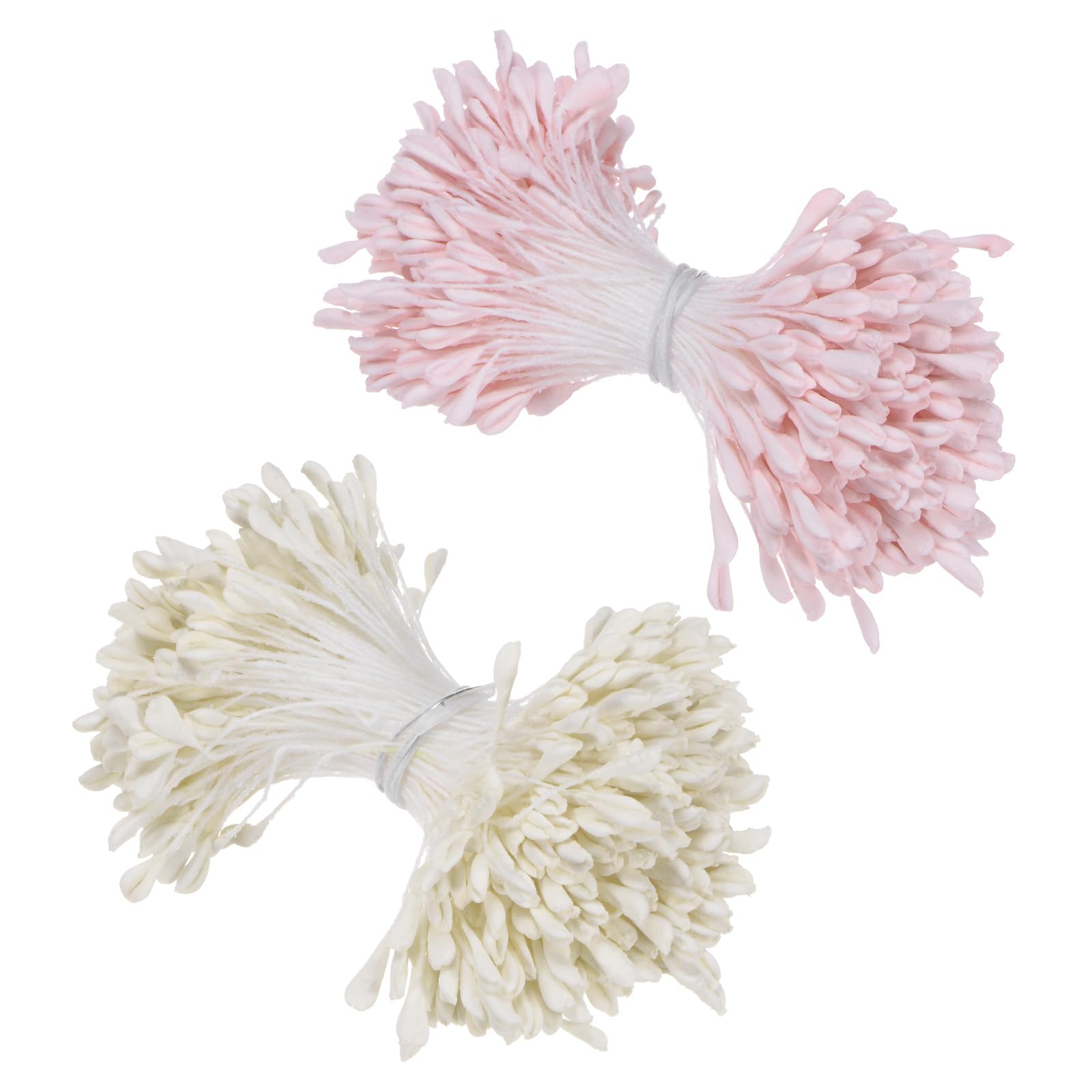 M METERXITY 680-Pack Artificial Flower Stamen Kit, 2mm Mini Double Heads Flower Stamens Pistil, Stamens for Flower Making/Craft DIY Wreaths/Wedding Floral Arrangements [Cream Pink] — image 1