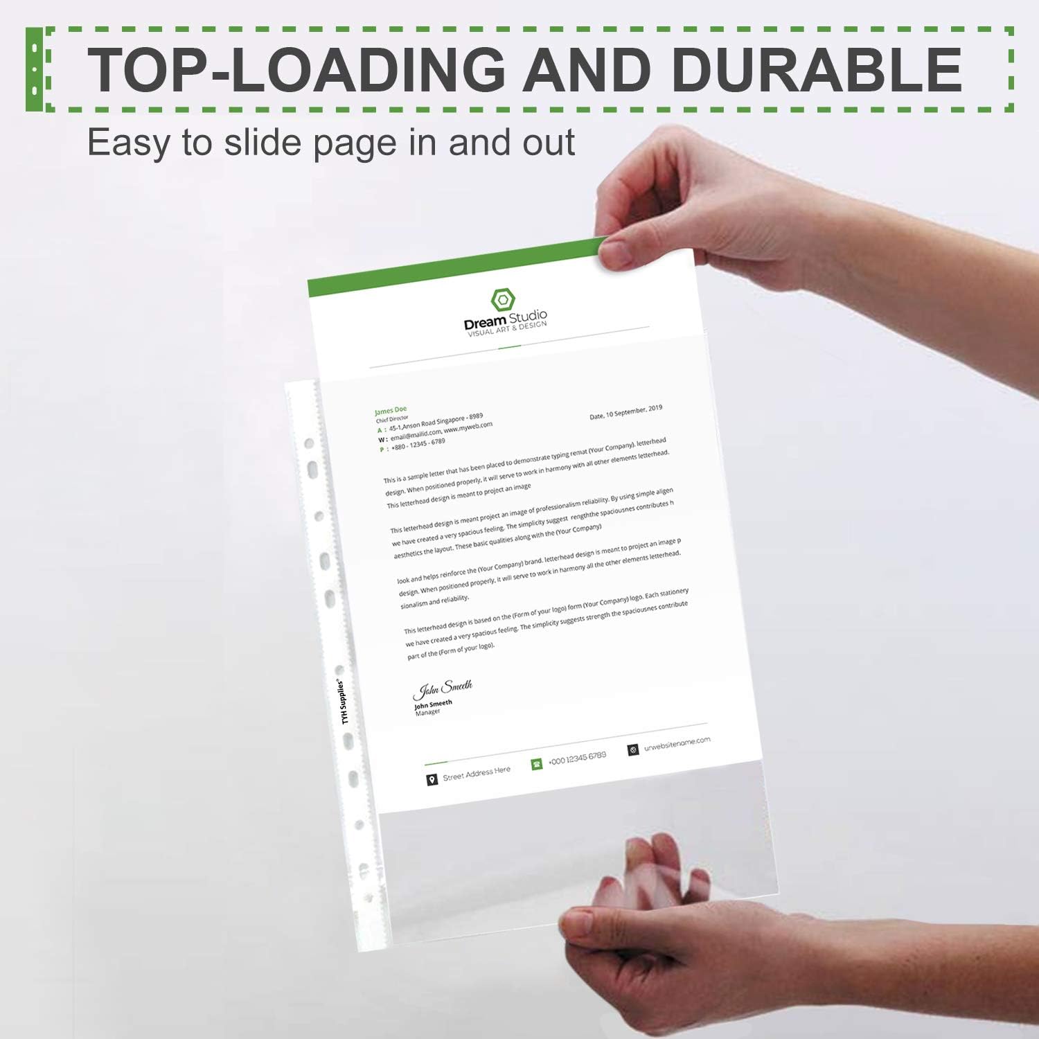 TYH Supplies 200-Pack Economy 11 Hole Clear Sheet Protectors 8-1/2 x 11 Inch Non Vinyl Acid Free : Office Products