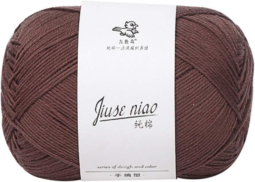 Luckyee Yarn Thread for Crochet & Knitting 4mm 50g DIY Wool Crochet Thread Hook Hand Knitting Soft Cotton Yarn for Crocheting, Knitting, Knotting and Making Textiles