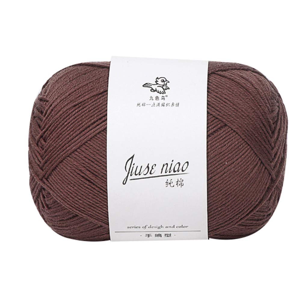 Luckyee Yarn Thread for Crochet & Knitting 4mm 50g DIY Wool Crochet Thread Hook Hand Knitting Soft Cotton Yarn for Crocheting, Knitting, Knotting and Making Textiles
