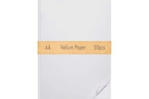 FEPITO 50 Sheets Vellum Paper 8.5 x 11 Inches Translucent Sketching and Tracing Paper Clear Paper for Sketching Tracing Drawing Animation
