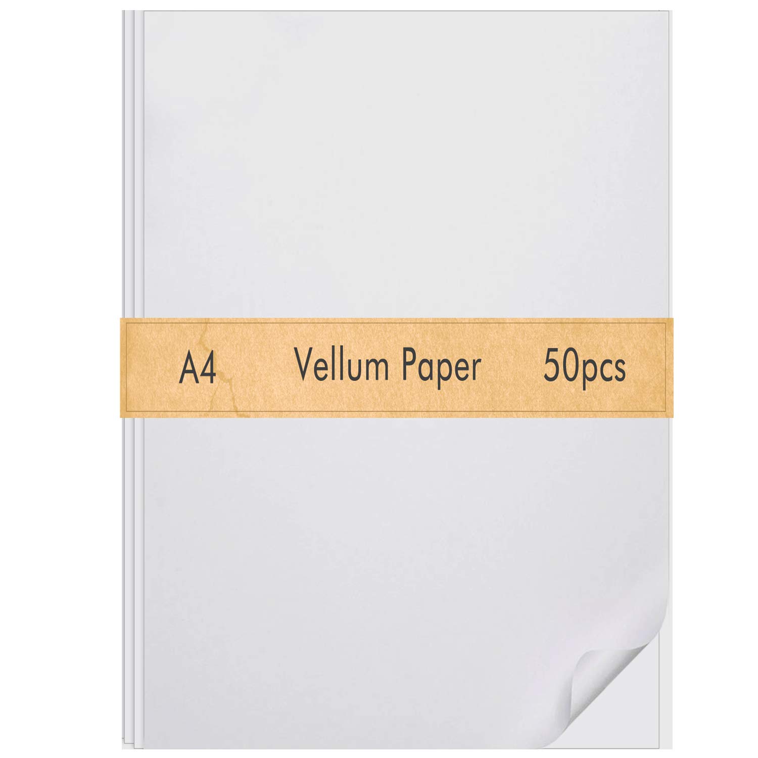 FEPITO 50 Sheets Vellum Paper 8.5 x 11 Inches Translucent Sketching and Tracing Paper Clear Paper for Sketching Tracing Drawing Animation