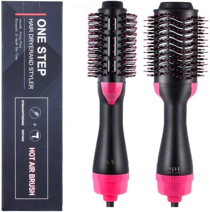 yyqjfb One Step Hair Dryer and Volumiser,Hair Dryer Brush One Step Hot Air Styling Brush 3-in-1 negative ion Straightening Brush Salon and Curly Hair Comb Reduce Frizz and Static