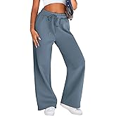 SimpleFun Wide Leg Sweatpants Women Baggy Fleece Pants Drawstring Workout Sweat Pants with Pockets Fall Winter Clothing