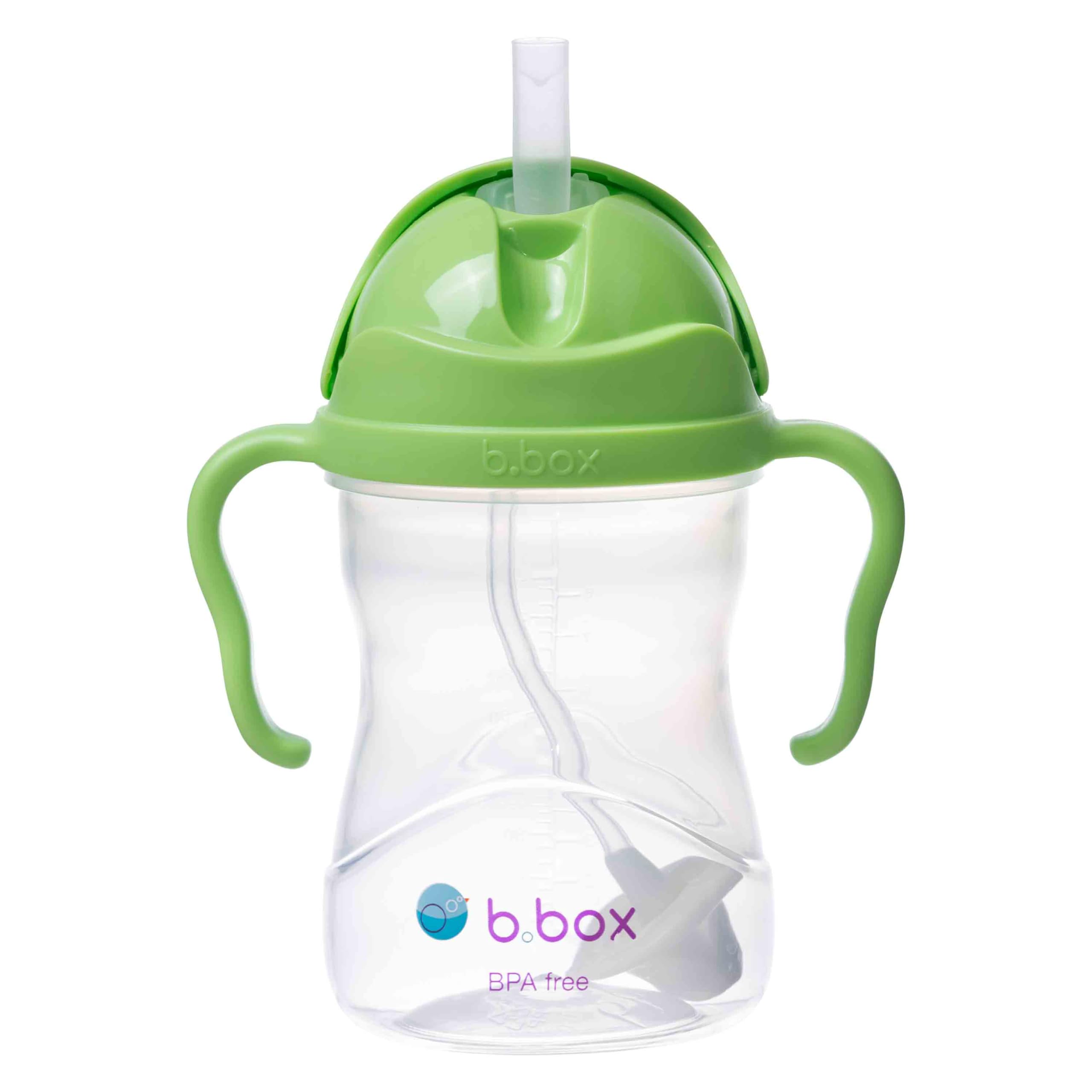 b.box Reusable Tumbler with Weighted Straw, Single Flip Lid and Easy Grip Handles (Apple Green)