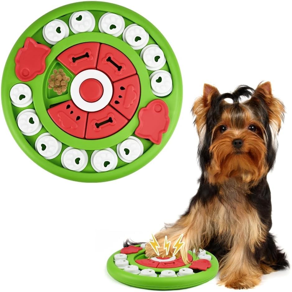 HWSWSH Dog & Cat Puzzle Slow Feeder, Enrichment & Interactive Training Toy Box, Brain Games IQ Training Bowl