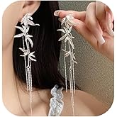 Gold Long Dangle Earrings for Women Trendy Leaf Tassel Earrings Long Golded Drop ChainEarring Hypoallergenic Statementl earrings Jewelry Gifts