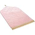 JE JOUE Prayer Rug Muslim Mat Islamic - Thickening Sponge Muslim Rug for Men Women Eid Travel Ramadan, Soft Luxury Great for Knees and Forehead （Pink）