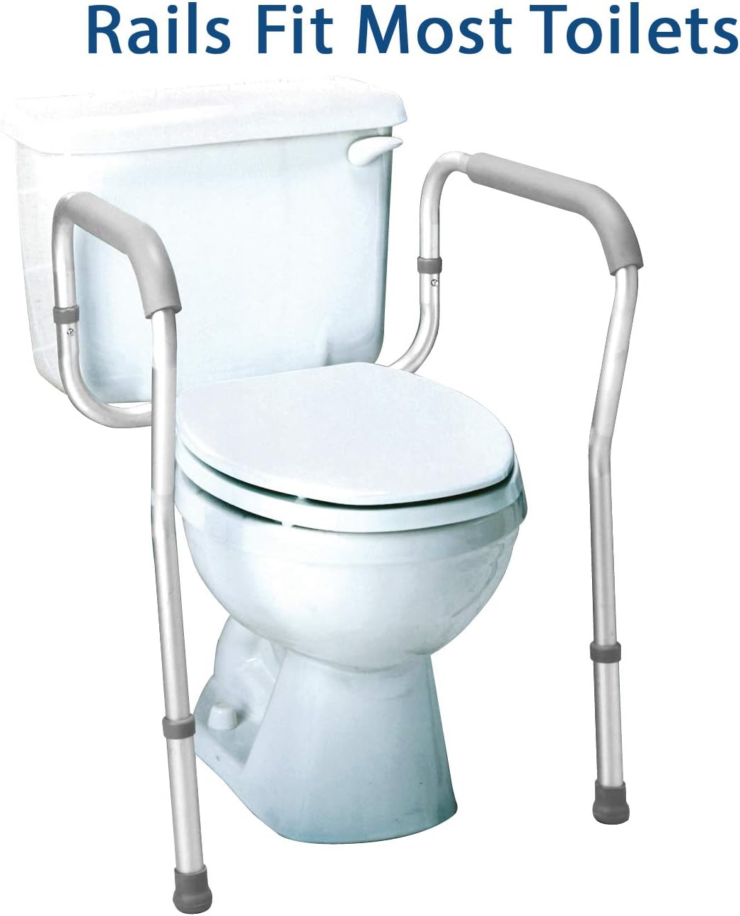 Carex Toilet Safety Frame - Toilet Safety Rails and Grab Bars for Seniors, Elderly, Disable, Handicap - Easy Install with Adjustable Width/Height, Fits Most Toilets: Health & Personal Care