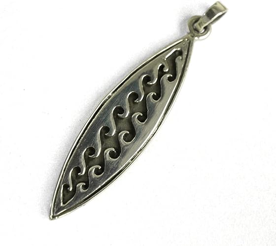 Amazon シルバー925 ユラユラと揺れた波模様 サーファー ウェーブサーフボードのペンダントヘッド ネックレス 通販