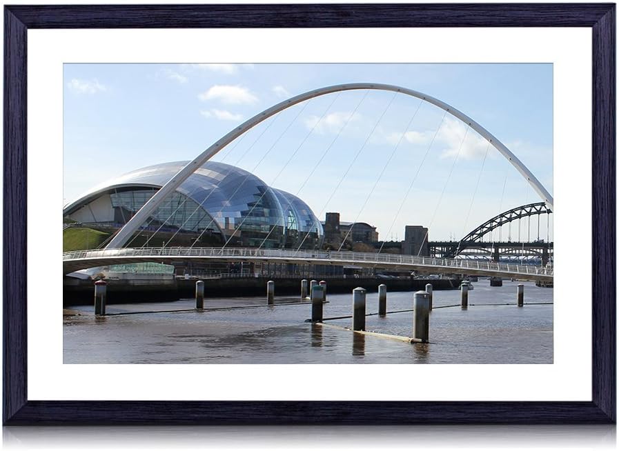 Newcastle upon Tyne World 23859 Art Print Black Wood