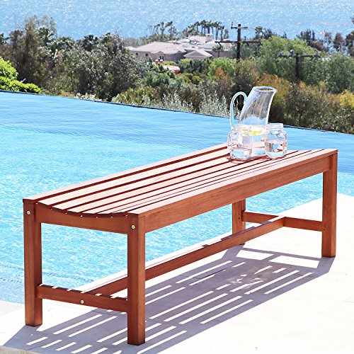 4 Foot Backless Outdoor Bench Amazon.com : Malibu Eco-friendly 4-foot Backless Outdoor Hardwood