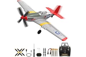 FREMEGO P51D RC Plane 4-CH RC Airplane Ready to Fly Park Flyer P-51 Mustang WWII Warbird Remote Control Plane for Beginners with Xpilot Stabilization System One Key Aerobatic