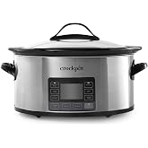 Crock-Pot MyTime Technology 6 Quart Programmable Slow Cooker and Food Warmer with Digital Timer, Stainless Steel (2137020)