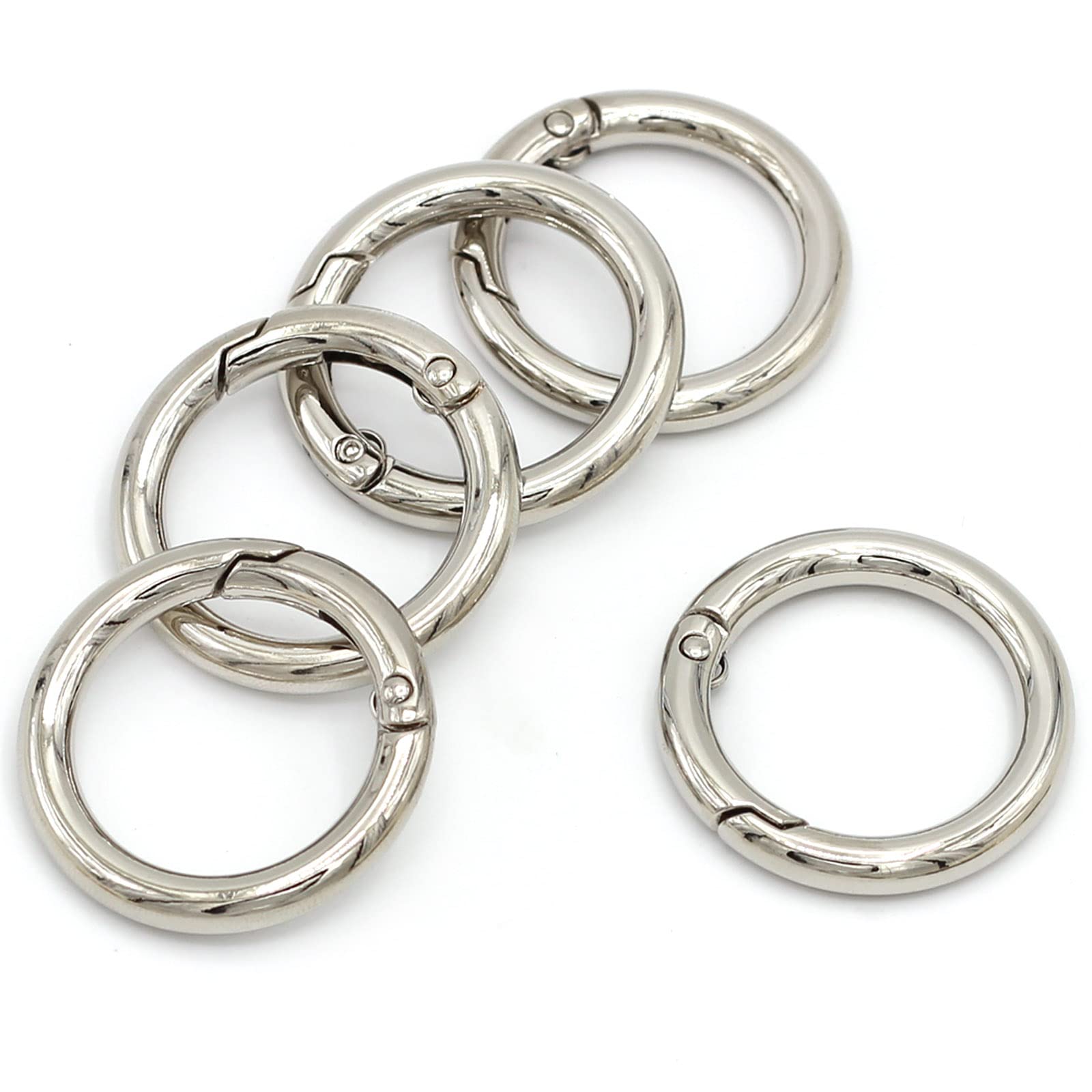 Flying Horse66 Round Carabiner Snap, Zinc Alloy Spring O Rings Round Spring Keyring Buckle(35mm)